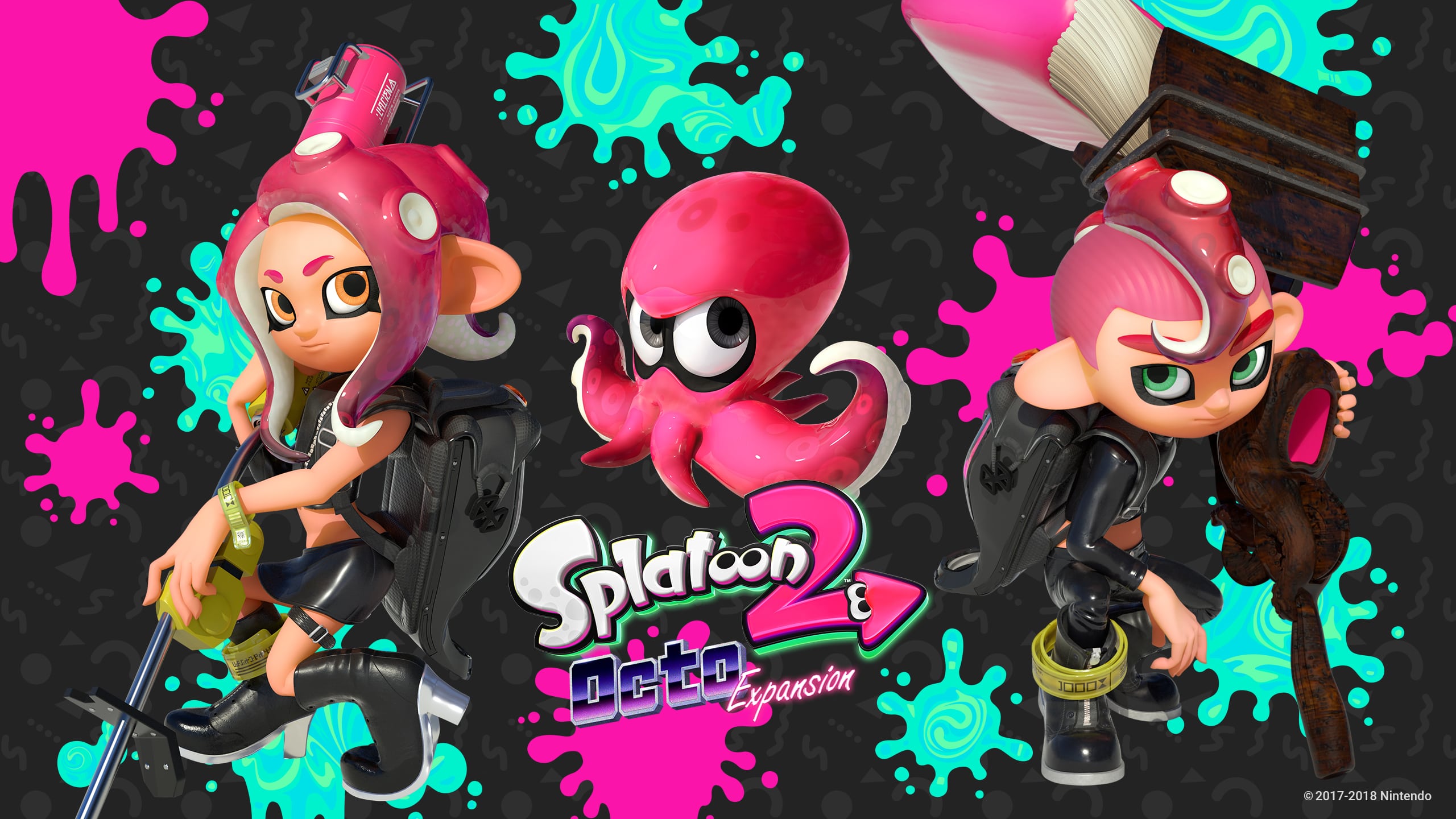 Imagen/wallpaper con la esencia, personajes y escenarios de Splatoon