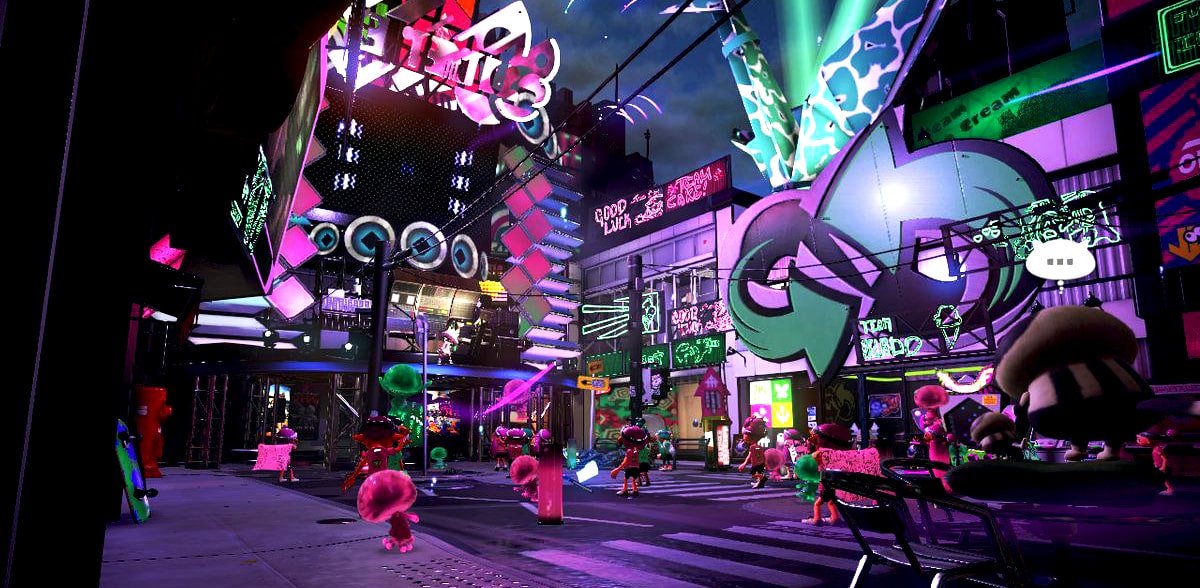 Imagen/wallpaper con la esencia, personajes y escenarios de Splatoon